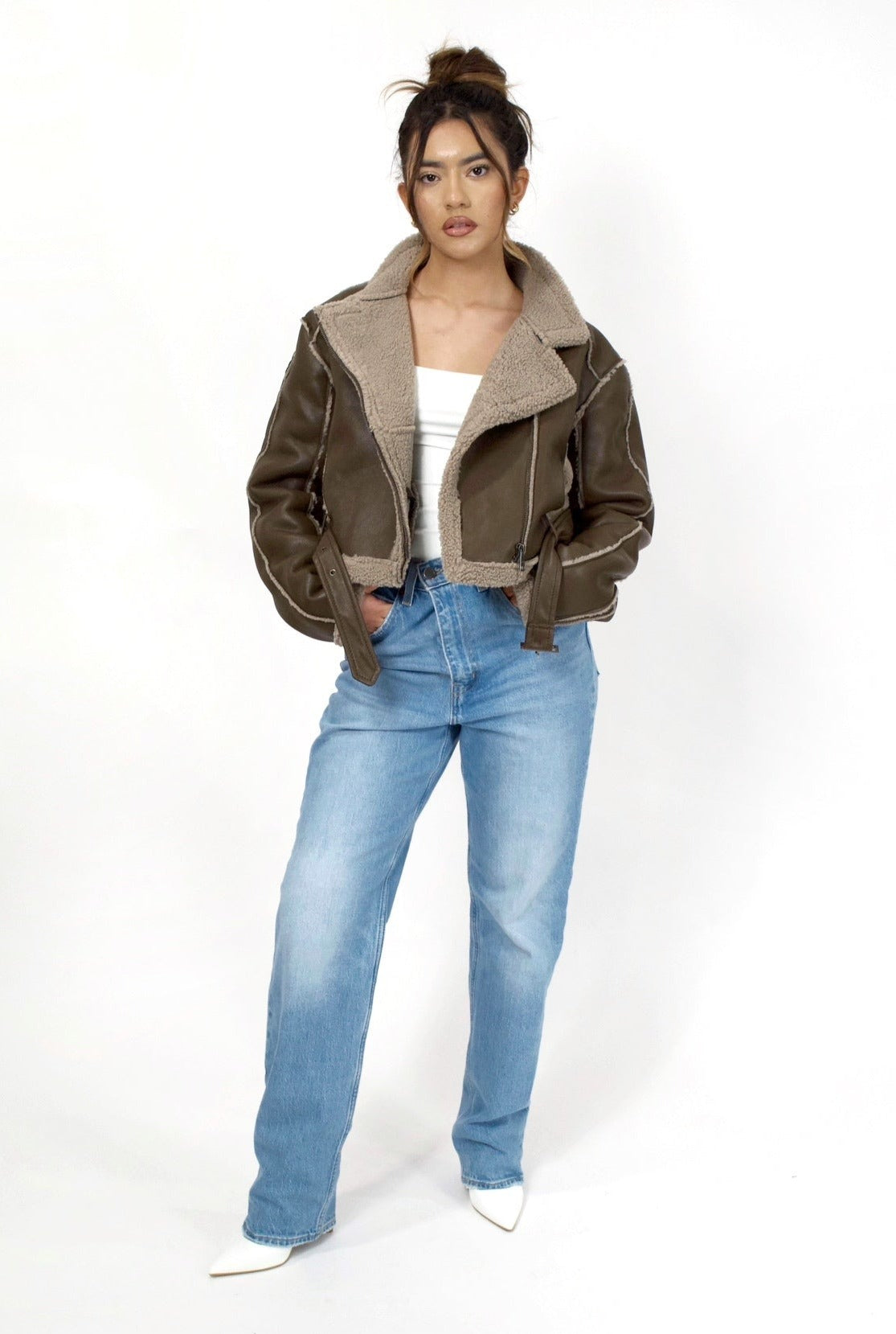 Vera Leather Wool Jacket