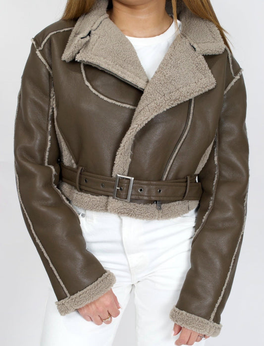 Vera Leather Wool Jacket